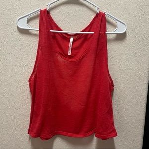 Red Crop Tank with Heart Cut Out